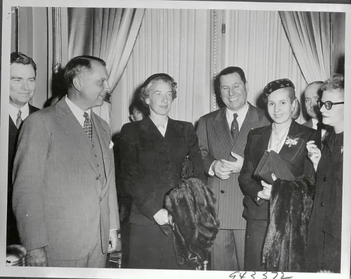 Framed Print : Juan Trippe Meeting with Juan and Eva Peron Framed Print : Juan Trippe Meeting with Juan and Eva Peron