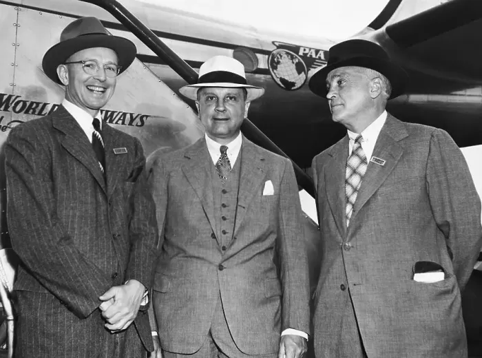 Framed Print : Juan Trippe Taking Publishers on Historic Flight Framed Print : Juan Trippe Taking Publishers on Historic Flight
