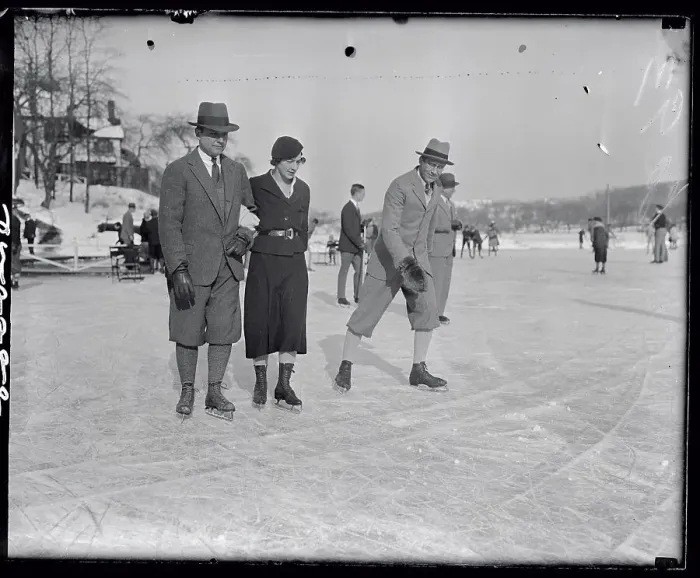 Framed Print : Juan Trippe and Wife Ice Skating Framed Print : Juan Trippe and Wife Ice Skating