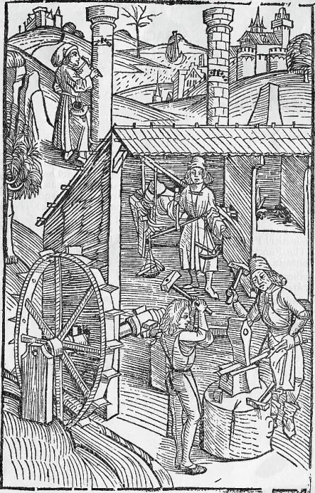 Framed Print : Jubal Producing Music On An Anvil