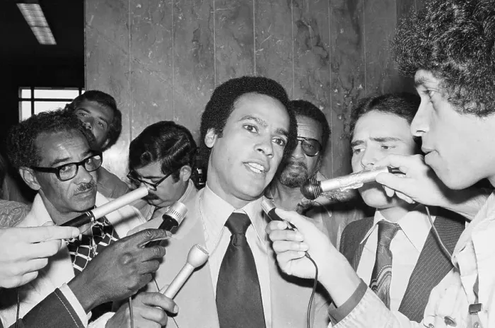 Framed Print : Jubilant Huey Newton Talks to Reporters Framed Print : Jubilant Huey Newton Talks to Reporters