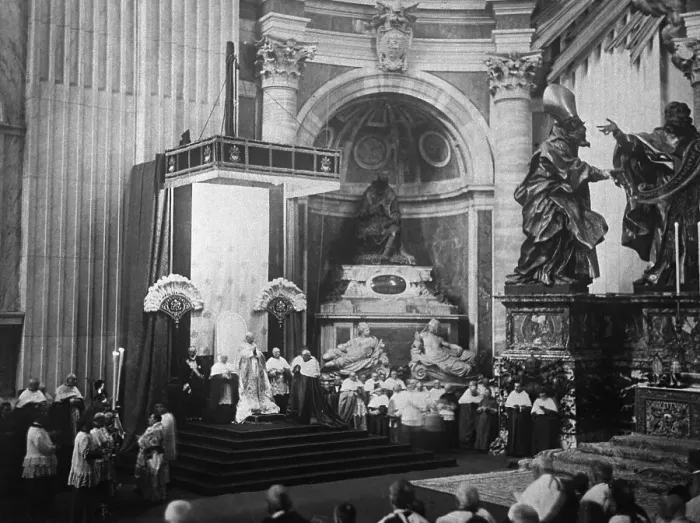 Framed Print : Jubilation Ceremonies Inside St Peters with Pope Framed Print : Jubilation Ceremonies Inside St Peters with Pope