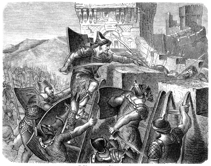 Framed Print : Judahs King Jehoash conquers Jerusalem (2 Chronicles 25, 23)
