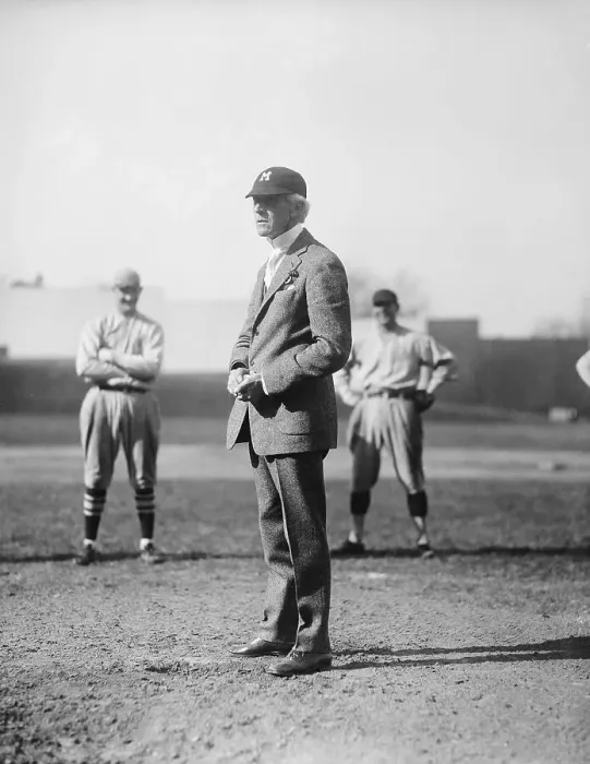 Framed Print : Judge Landis on a Pitching Mound