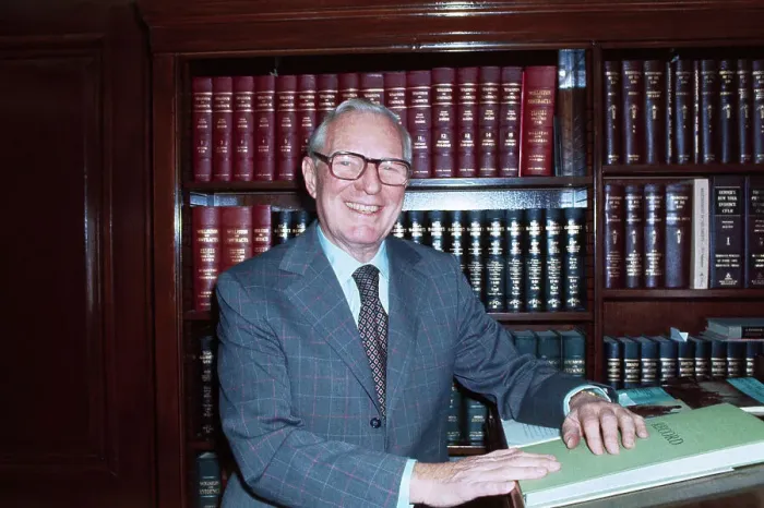 Framed Print : Judge Milton Pollack in His Chambers Framed Print : Judge Milton Pollack in His Chambers
