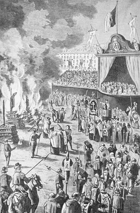 Framed Print : Judgement Scene at Spanish Inquisition Framed Print : Judgement Scene at Spanish Inquisition