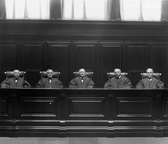 Framed Print : Five Judges Seated At Bench Framed Print : Five Judges Seated At Bench