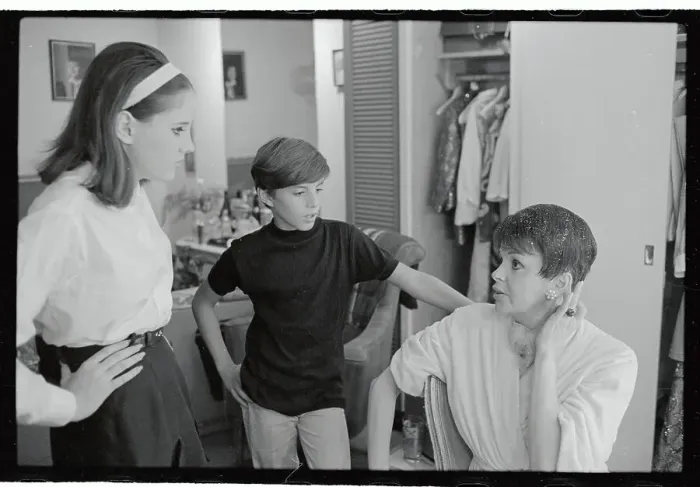 Framed Print : Judy Garland and Her Children in Dressing Room Framed Print : Judy Garland and Her Children in Dressing Room