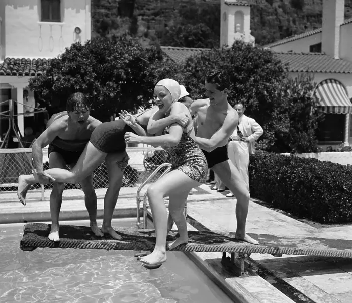 Framed Print : Judy Garland and Friends on Diving Board