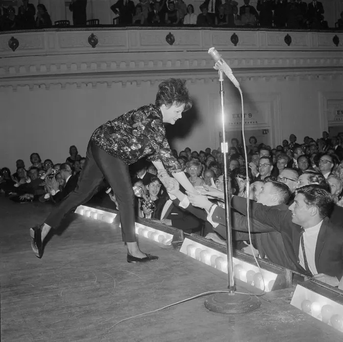 Framed Print : Judy Garland Greeting Fans at Carnegie Hall Framed Print : Judy Garland Greeting Fans at Carnegie Hall