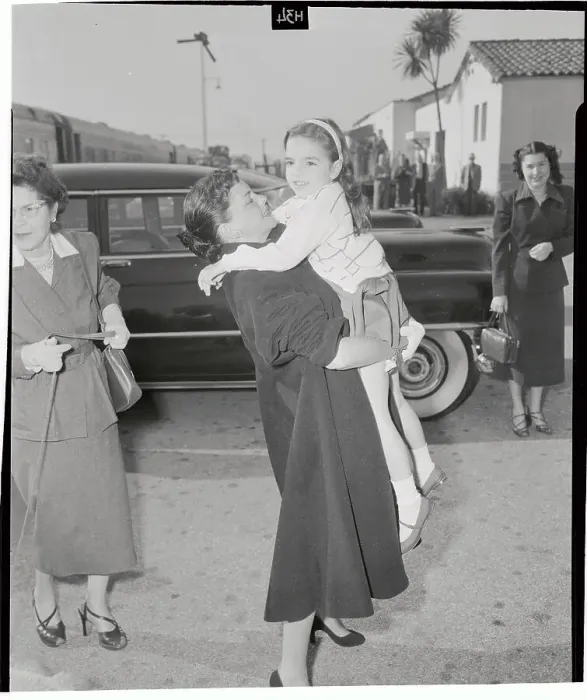 Framed Print : Judy Garland Holding and Embracing Her Daughter Liza