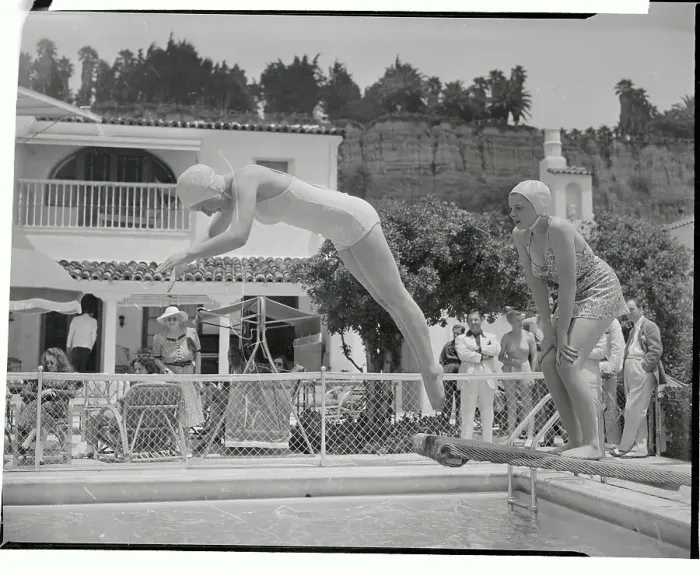 Framed Print : Judy Garland and Peers at Swimming Party Framed Print : Judy Garland and Peers at Swimming Party