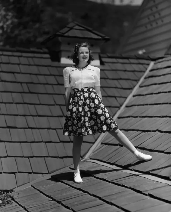 Framed Print : Judy Garland Standing on Roof Framed Print : Judy Garland Standing on Roof