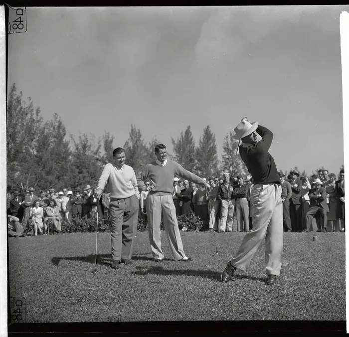 Framed Print : Jug McSpaden and Henry Picard Watching Sam Snead Golf Framed Print : Jug McSpaden and Henry Picard Watching Sam Snead Golf