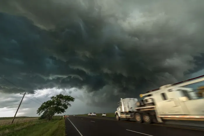 Framed Print : Juggernaut Truck heads towards a Tornado warned storm, Texas, USA Framed Print : Juggernaut Truck heads towards a Tornado warned storm, Texas, USA
