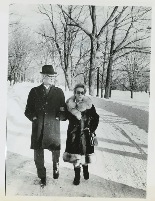 Framed Print : Jules Leger and Wife Strolling in the Snow Framed Print : Jules Leger and Wife Strolling in the Snow