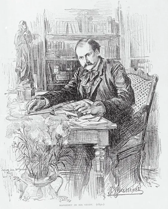 Framed Print : Jules Massenet Studying Music Framed Print : Jules Massenet Studying Music