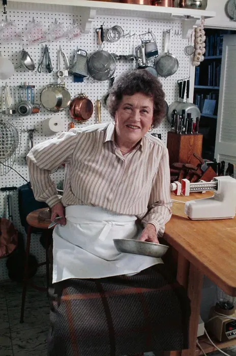 Framed Print : Julia Child Posing in her Kitchen Framed Print : Julia Child Posing in her Kitchen