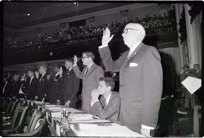 Framed Print : Julian Bond Seated Excluded From Oath Framed Print : Julian Bond Seated Excluded From Oath