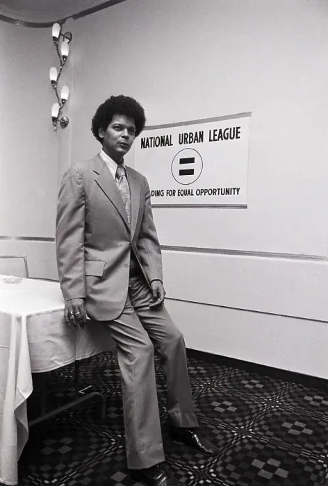 Framed Print : Julian Bond By Urban League Sign Framed Print : Julian Bond By Urban League Sign