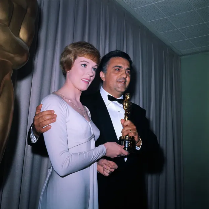 Framed Print : Julie Andrews with Federico Fellini Framed Print : Julie Andrews with Federico Fellini