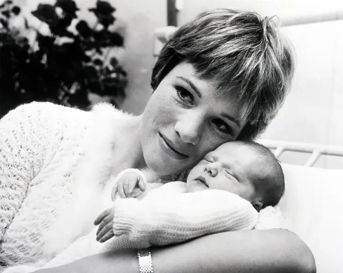 Framed Print : Julie Andrews with Newborn Emma Framed Print : Julie Andrews with Newborn Emma