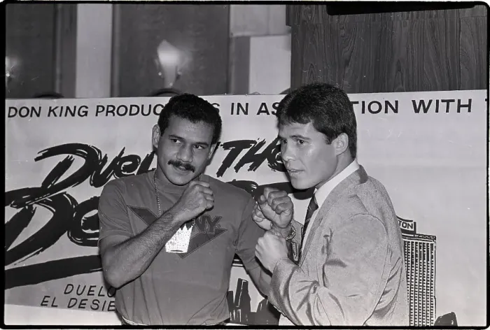 Framed Print : Julio Cesar Chavez with Edwin Rosario Framed Print : Julio Cesar Chavez with Edwin Rosario
