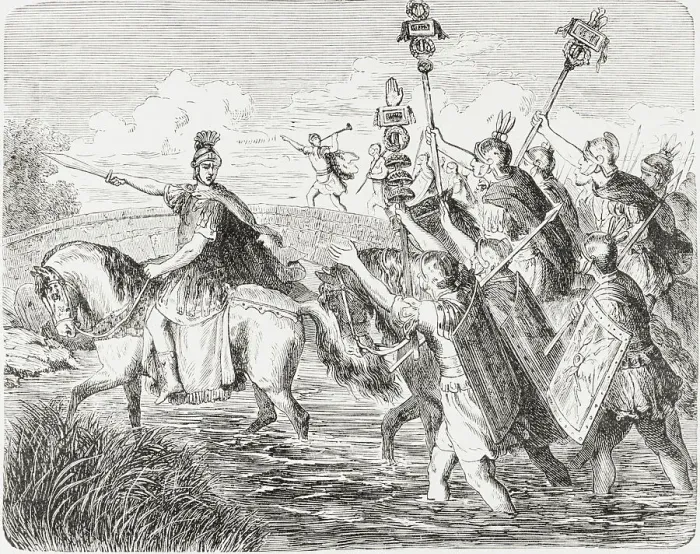 Framed Print : Julius Caesar Crossing Rubicon