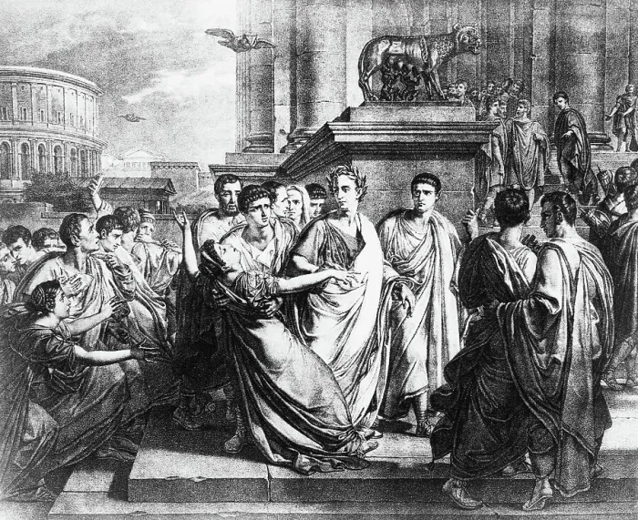 Framed Print : Julius Caesar and Wife in Crowd Framed Print : Julius Caesar and Wife in Crowd