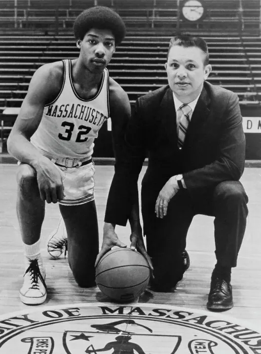 Framed Print : Julius Erving Posing with Jack Leaman Framed Print : Julius Erving Posing with Jack Leaman