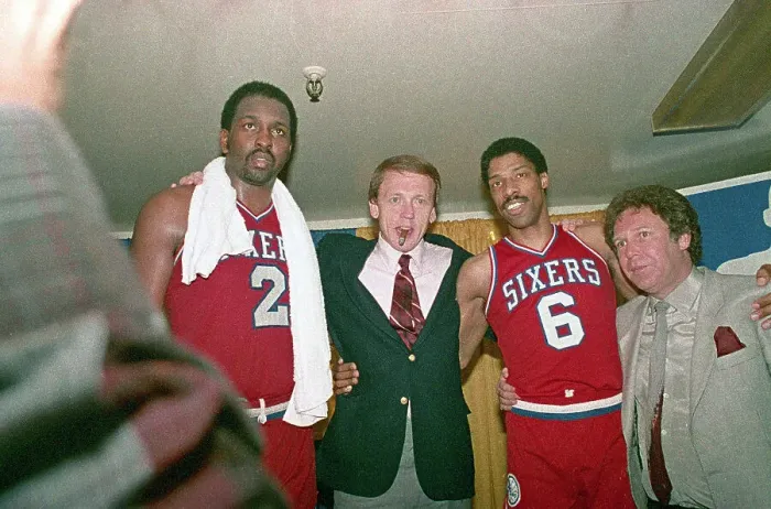 Framed Print : Julius Erving With Teammates After Championship Victory Framed Print : Julius Erving With Teammates After Championship Victory