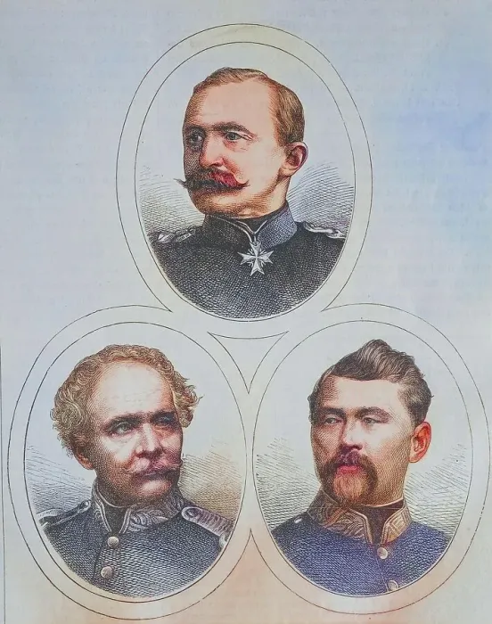 Framed Print : Julius Hartwig Friedrich von Hartmann, 1817-1873 (left) royal prussian general of the cavalry, Hugo von Obernitz, 1819-1901 (above) royal prussian general, Ludwig von der Tann-Rathsamhausen, 1815-1881, royal bavarian general of the infantry Framed Print : Julius Hartwig Friedrich von Hartmann, 1817-1873 (left) royal prussian general of the cavalry, Hugo von Obernitz, 1819-1901 (above) royal prussian general, Ludwig von der Tann-Rathsamhausen, 1815-1881, royal bavarian general of the infantry