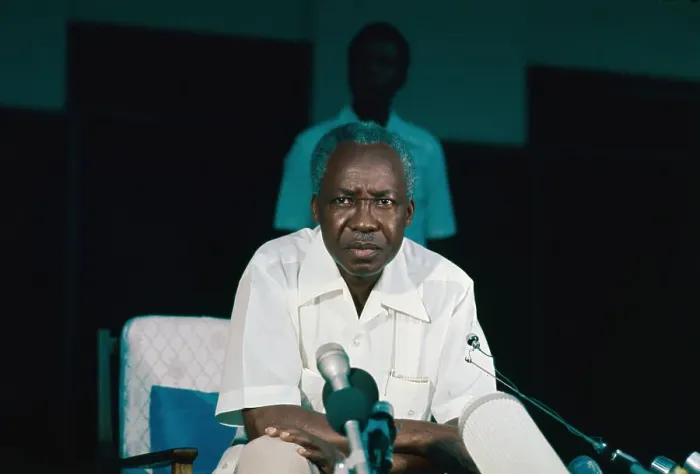 Framed Print : Julius Nyerere at New Conference