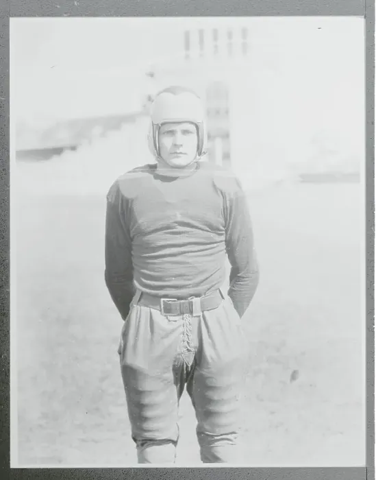 Framed Print : Junius Ferrall Posing in Football Gear Framed Print : Junius Ferrall Posing in Football Gear