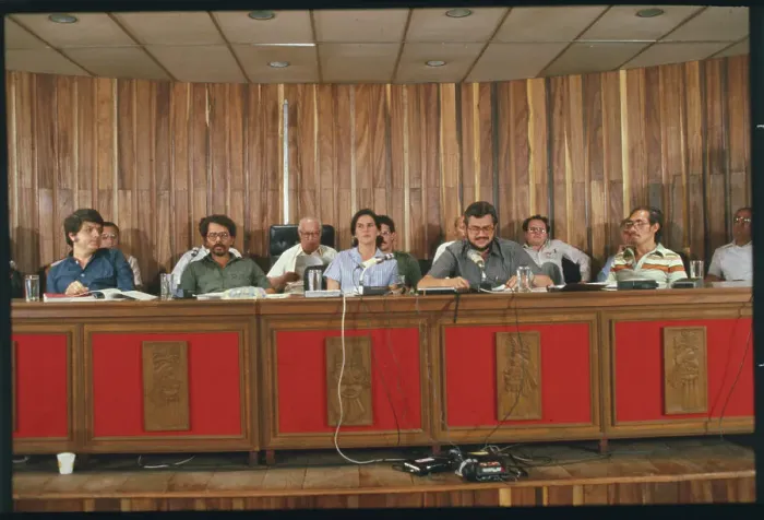 Framed Print : Junta Members Holding a Press Conference