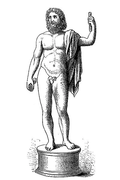 Jupiter. Antique illustration of a roman god -Jupiter