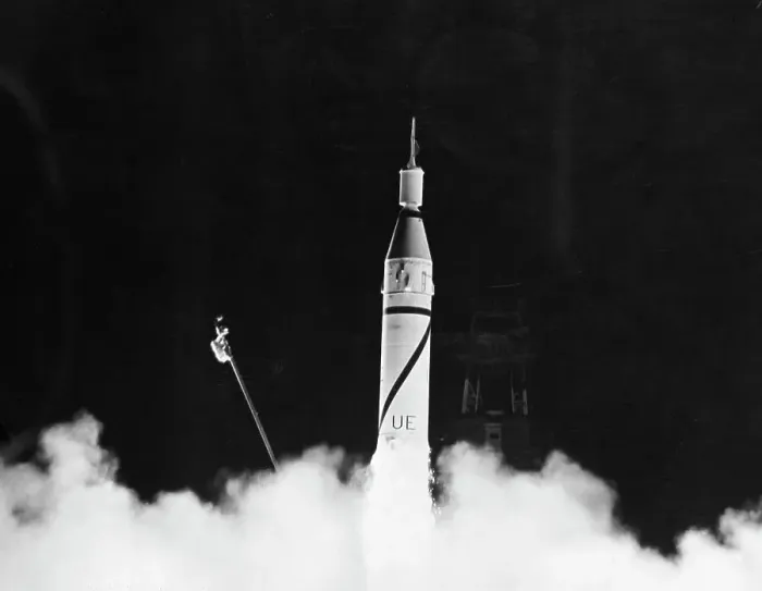 Framed Print : Jupiter C Rocket Blasting Off Framed Print : Jupiter C Rocket Blasting Off