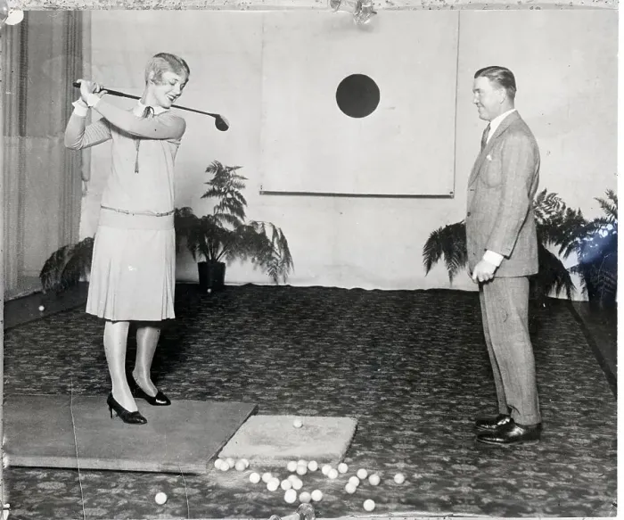 Framed Print : Justine Johnstone Plays Golf Indoors Framed Print : Justine Johnstone Plays Golf Indoors