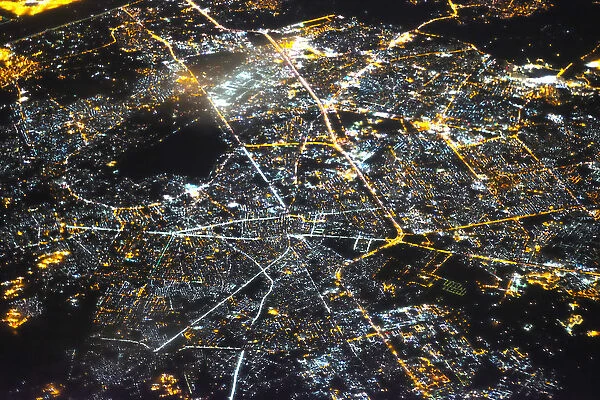 Kabul Cityscape from Sky at Night