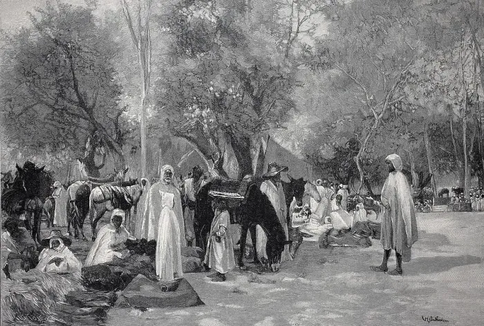 Framed Print : A Kabyle Market, Algeria, North Africa (1898), Historic, digital reproduction of an original 19th-century original, original date unknown Framed Print : A Kabyle Market, Algeria, North Africa (1898), Historic, digital reproduction of an original 19th-century original, original date unknown