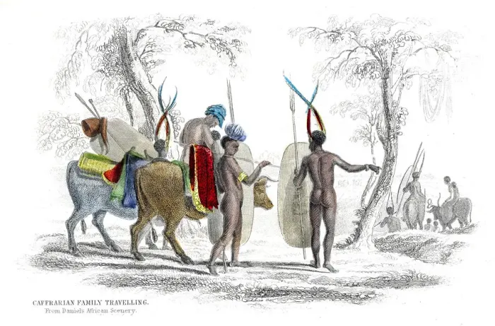 Framed Print : Kaffrarian tribe lithograph 1884 Framed Print : Kaffrarian tribe lithograph 1884