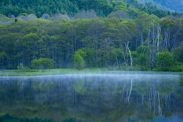 Kagami-ike (Mirror Pond) at morning, Nagano, Japan