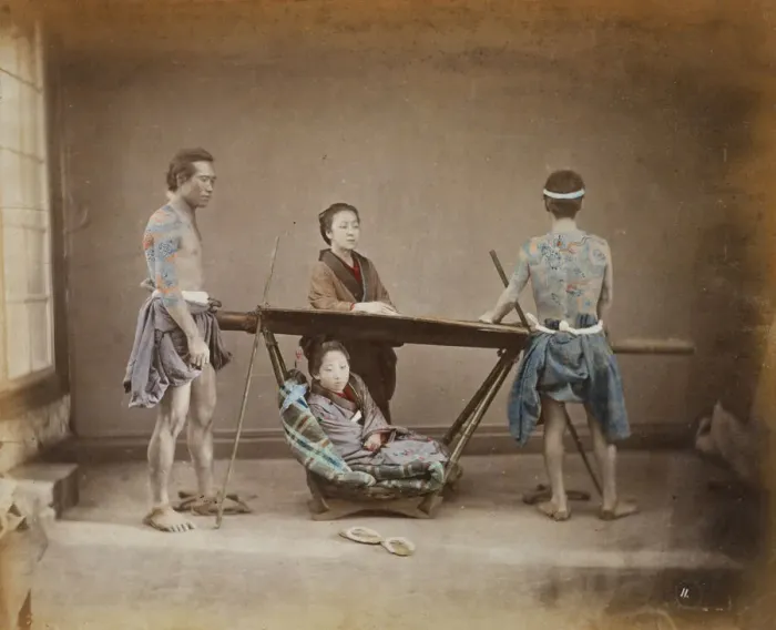 Framed Print : Kago Bearers Framed Print : Kago Bearers