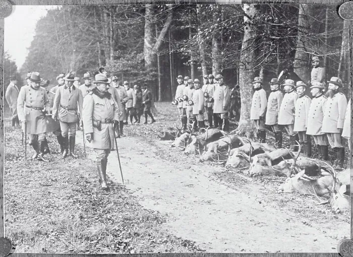 Framed Print : Kaiser Wilhelm of Germany Inspecting Kill of Deer Framed Print : Kaiser Wilhelm of Germany Inspecting Kill of Deer