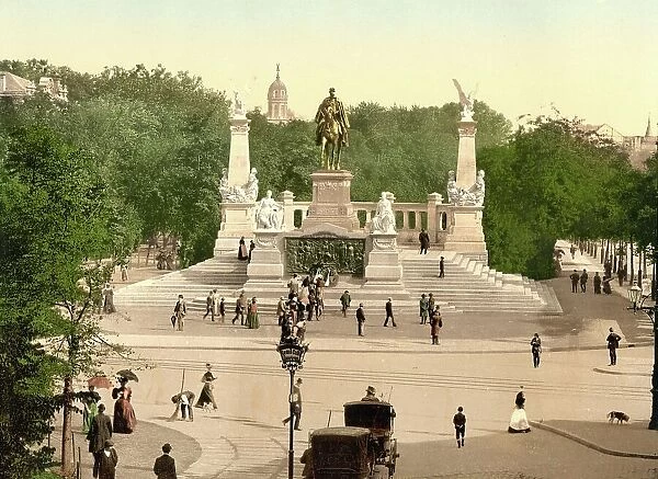 The Kaiser Wilhelm Monument in Breslau, Silesia, formerly Germany, now Wroclaw in Poland, Germany, Historic, digitally restored reproduction of a photochrome print from the 1890s