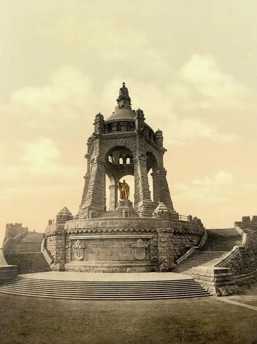 Framed Print : Kaiser Wilhelm Monument at Porta Westfalica, North Rhine-Westphalia, Germany, Historical, digitally restored reproduction of a photochrome print from the 1890s Framed Print : Kaiser Wilhelm Monument at Porta Westfalica, North Rhine-Westphalia, Germany, Historical, digitally restored reproduction of a photochrome print from the 1890s