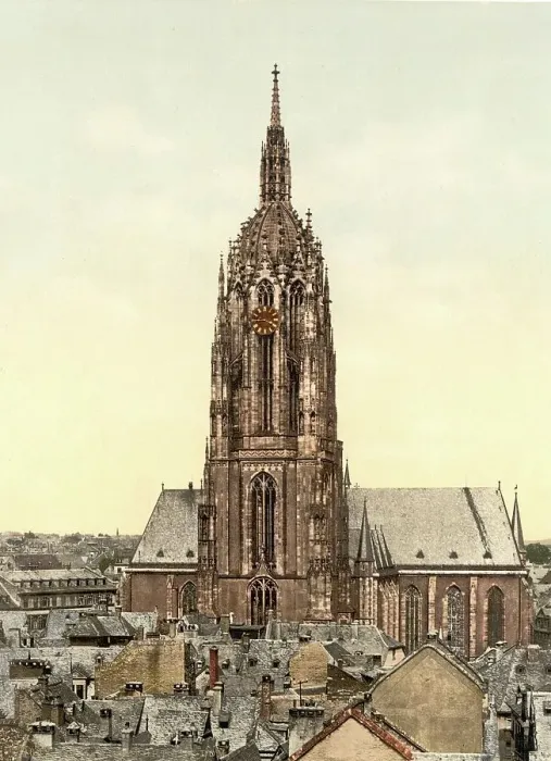 Framed Print : Kaiserdom in Frankfurt am Main, Hesse, Germany, Historic, digitally restored reproduction of a photochromic print from the 1890s Framed Print : Kaiserdom in Frankfurt am Main, Hesse, Germany, Historic, digitally restored reproduction of a photochromic print from the 1890s