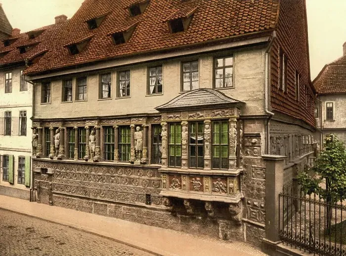 Framed Print : The Kaiserhaus in Hildesheim, Lower Saxony, Germany, Historic, digitally restored reproduction of a photochromic print from the 1890s Framed Print : The Kaiserhaus in Hildesheim, Lower Saxony, Germany, Historic, digitally restored reproduction of a photochromic print from the 1890s