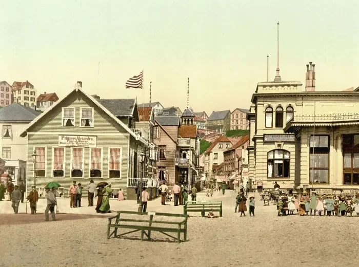 Framed Print : The Kaiserstrasse in Helgoland, Schleswig-Holstein, Germany, Historic, digitally restored reproduction of a photochrome print from the 1890s Framed Print : The Kaiserstrasse in Helgoland, Schleswig-Holstein, Germany, Historic, digitally restored reproduction of a photochrome print from the 1890s
