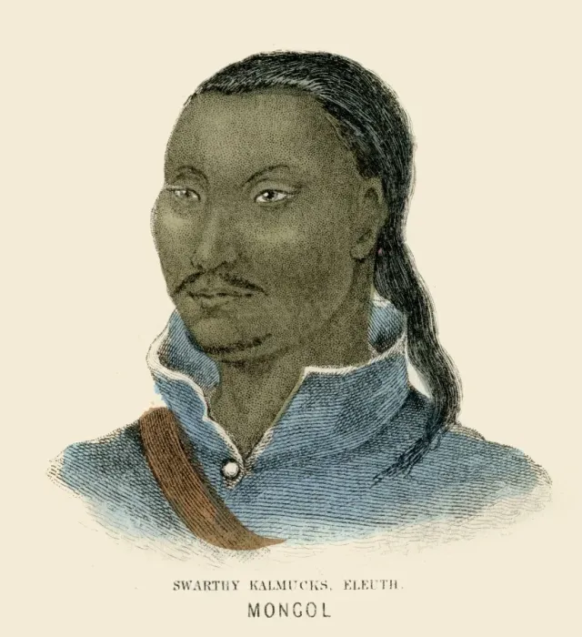 Framed Print : Kalmyk mongolian man illustration 1859 Framed Print : Kalmyk mongolian man illustration 1859